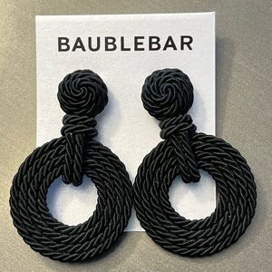 Anthropologie Black Cord-Style Earrings